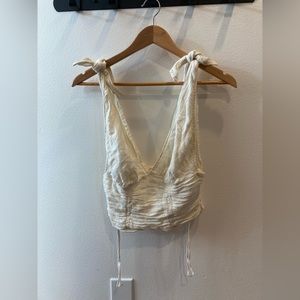 Free people cropped shoulder tie top